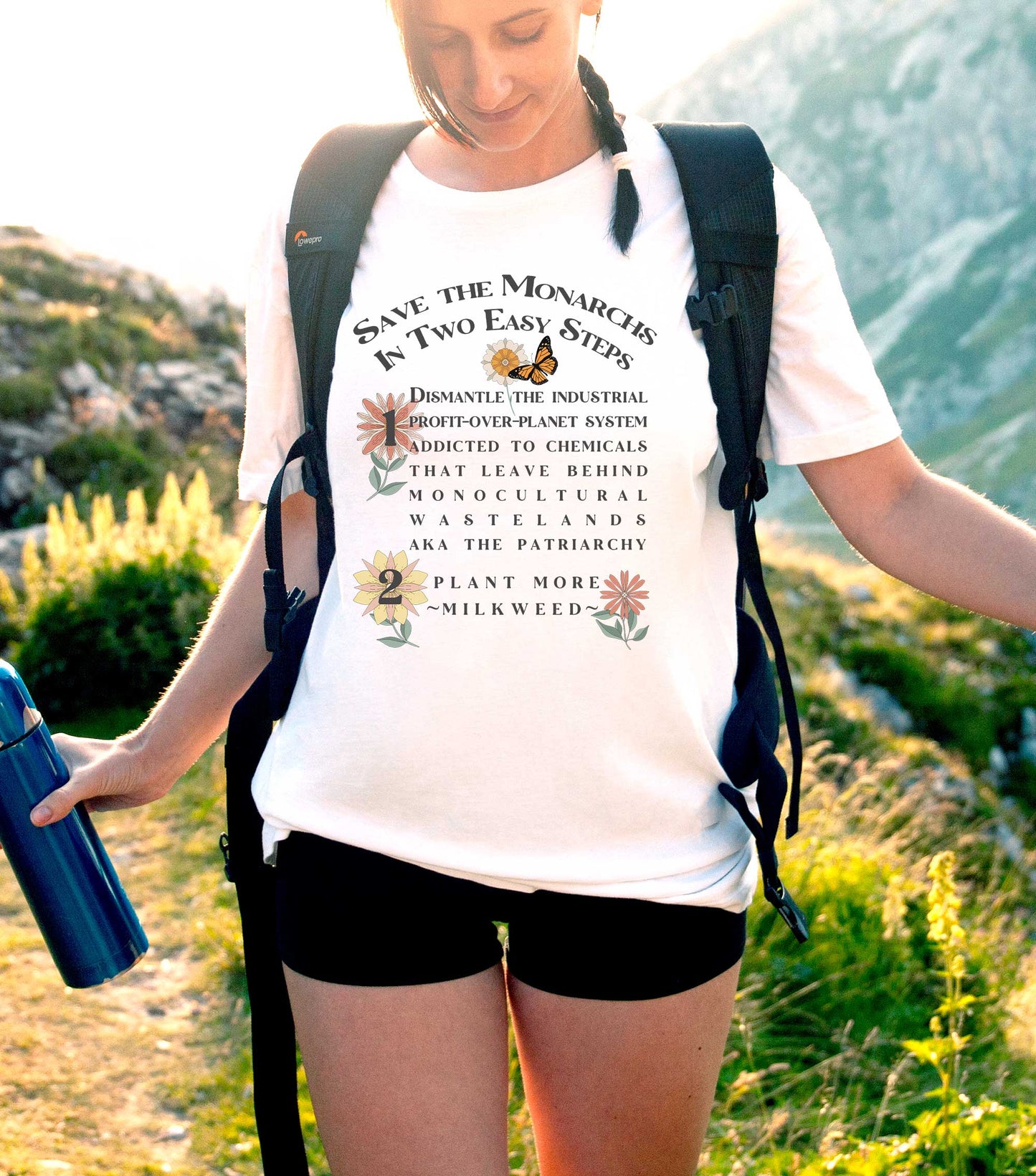 Save Monarchs tee, Nature t-shirt for conservation, Environmental science gift for ecological teachers, gardeners, In 2 Easy Steps!