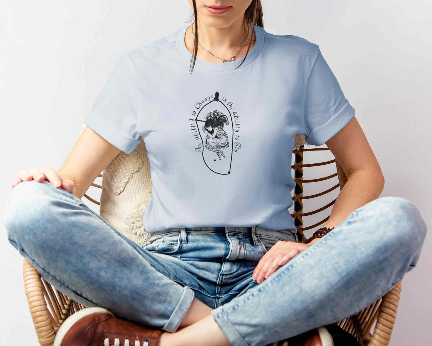 Inspirational Change Tshirt for Dreamers | Perfect Meaningful Gift of Metamorphosis | Ability to Change is the Ability to Fly Tee