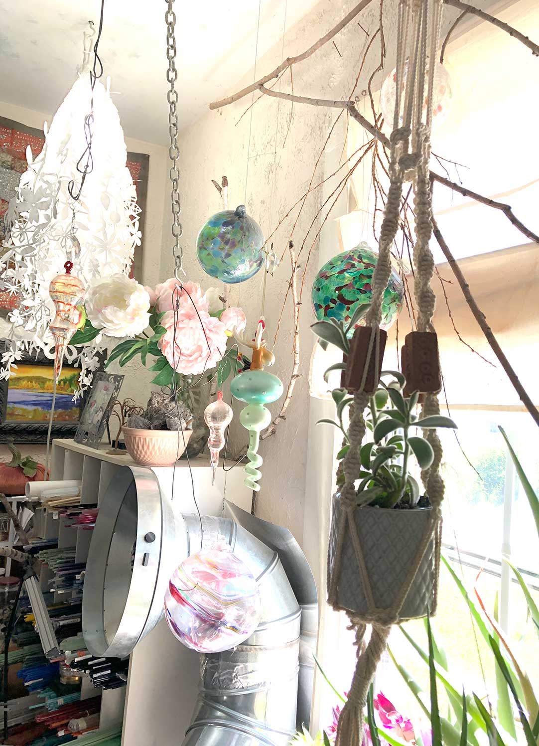 Jude Rose Monarch chrysalis glass studio