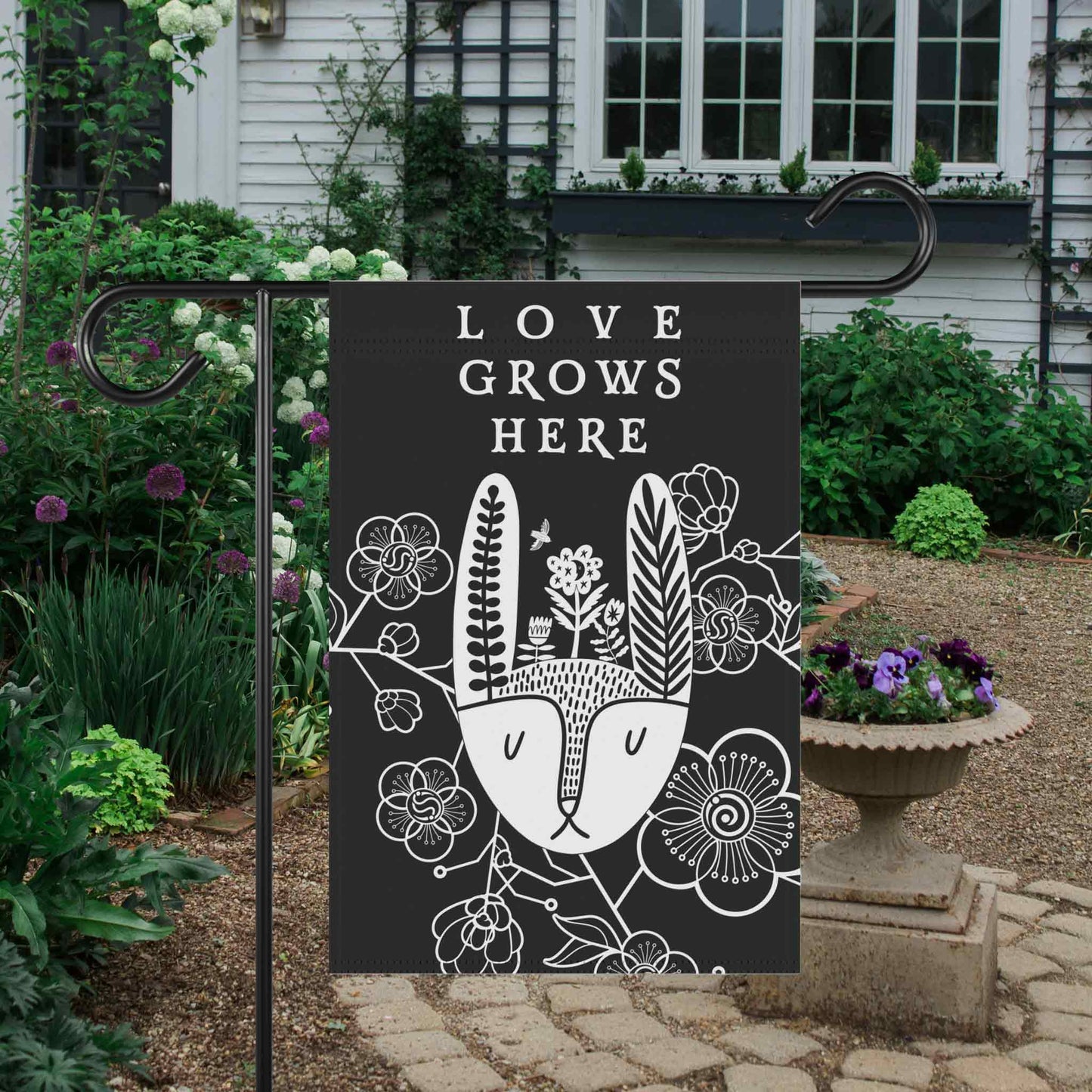 Love Grows Here Garden Flag Banner, Welcoming Yard Decor to Brighten Any Day. Human Rights Belong to Us All. Celebrate Nature & Equality
