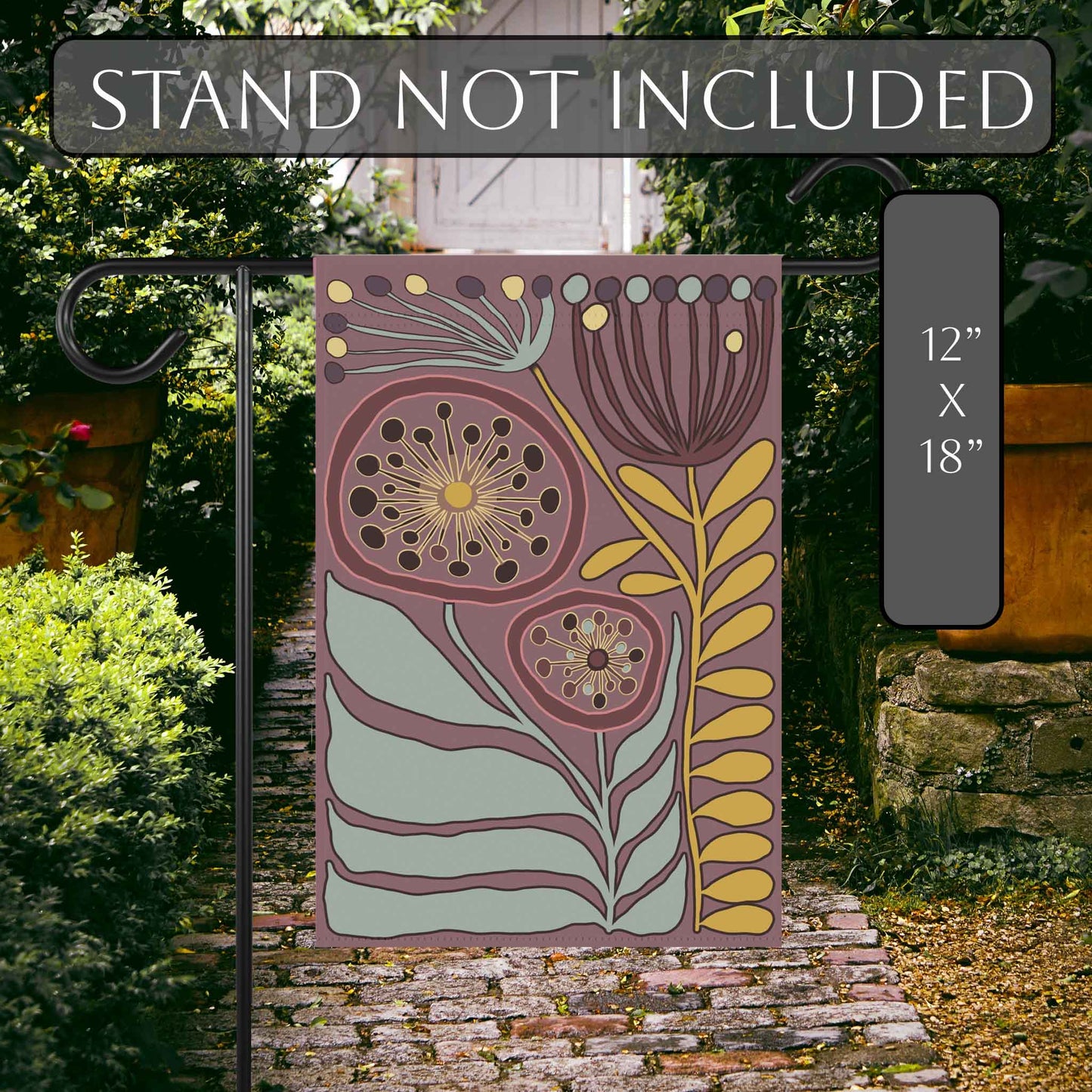 Modern Botanical House Banner,Modern Scandi Garden House Flag, Scandinavian Flower Market Gardener. Spring Yard Decor to Bring Some Elegant Aesthetic into the Home