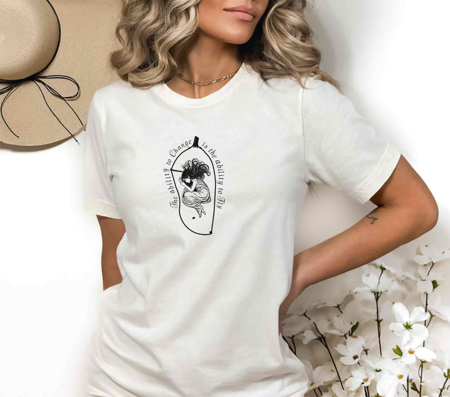 Inspirational Change Tshirt for Dreamers | Perfect Meaningful Gift of Metamorphosis | Ability to Change is the Ability to Fly Tee