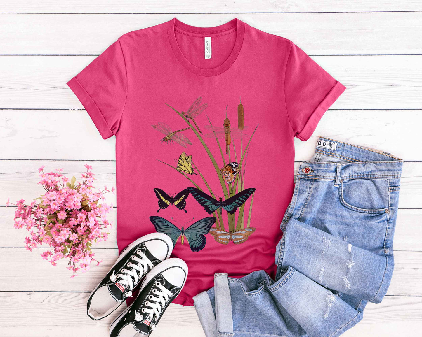 Vintage Entomology Short Sleeve Tee, nature lover, bugs, insects, tshirt, metamorphosis, gardener gift, conservation, academia, entomology