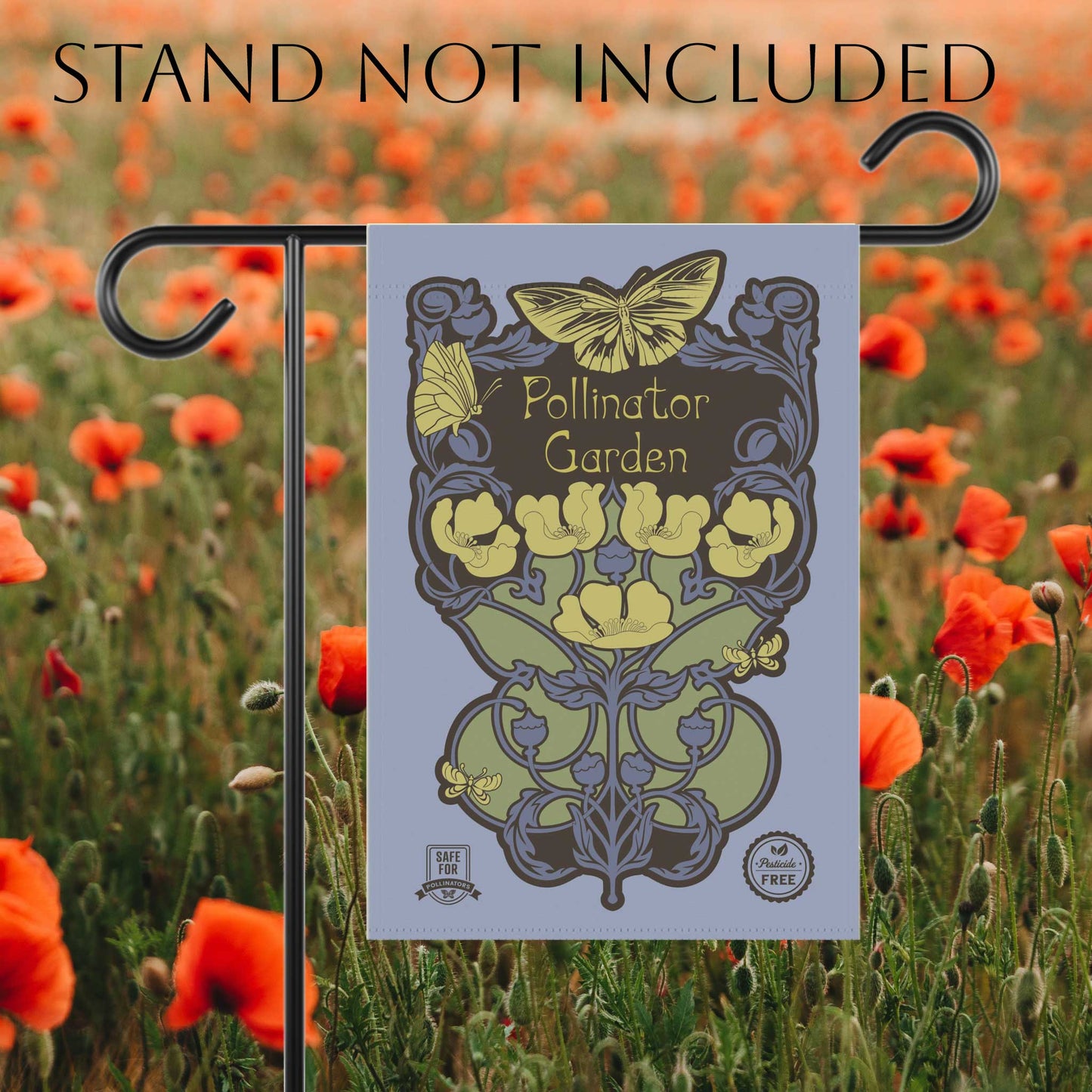 Pollinator Garden Flag House Banner, gardener gift, conservation, healthy yard message to protect our pollinators!