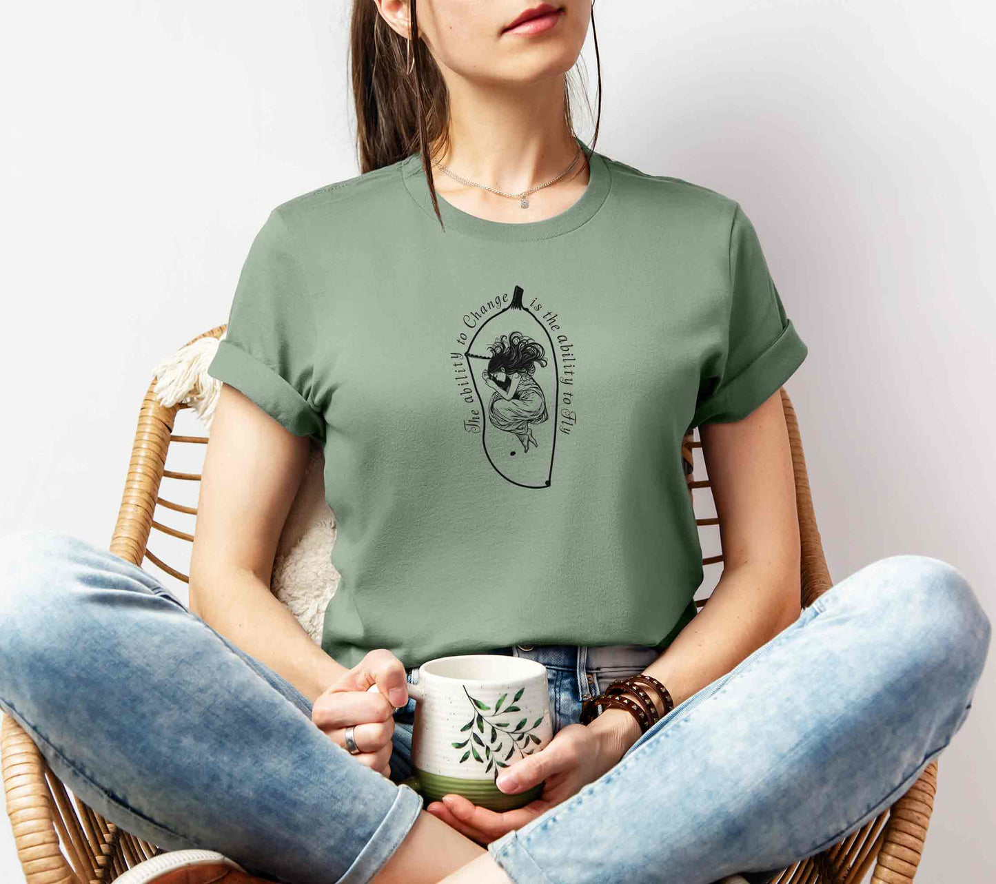 Inspirational Change Tshirt for Dreamers | Perfect Meaningful Gift of Metamorphosis | Ability to Change is the Ability to Fly Tee