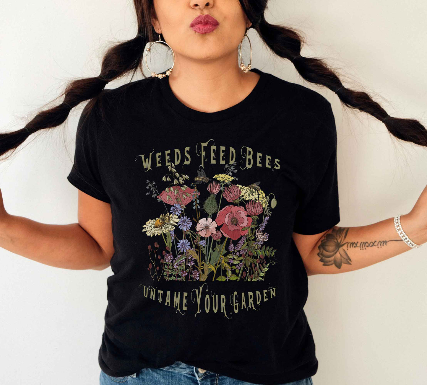 Untame Your Garden shirt, Weeds Feed Bees Conservation Tee for Naturalists, Environmentalists, and Gardeners Who Have Other Things To Do