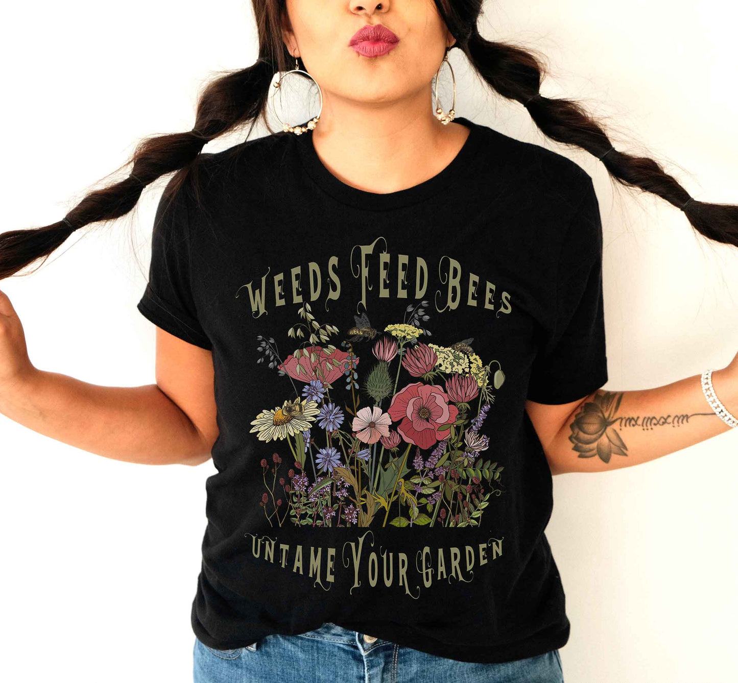 Untame Your Garden shirt, Weeds Feed Bees Conservation Tee for Naturalists, Environmentalists, and Gardeners Who Have Other Things To Do