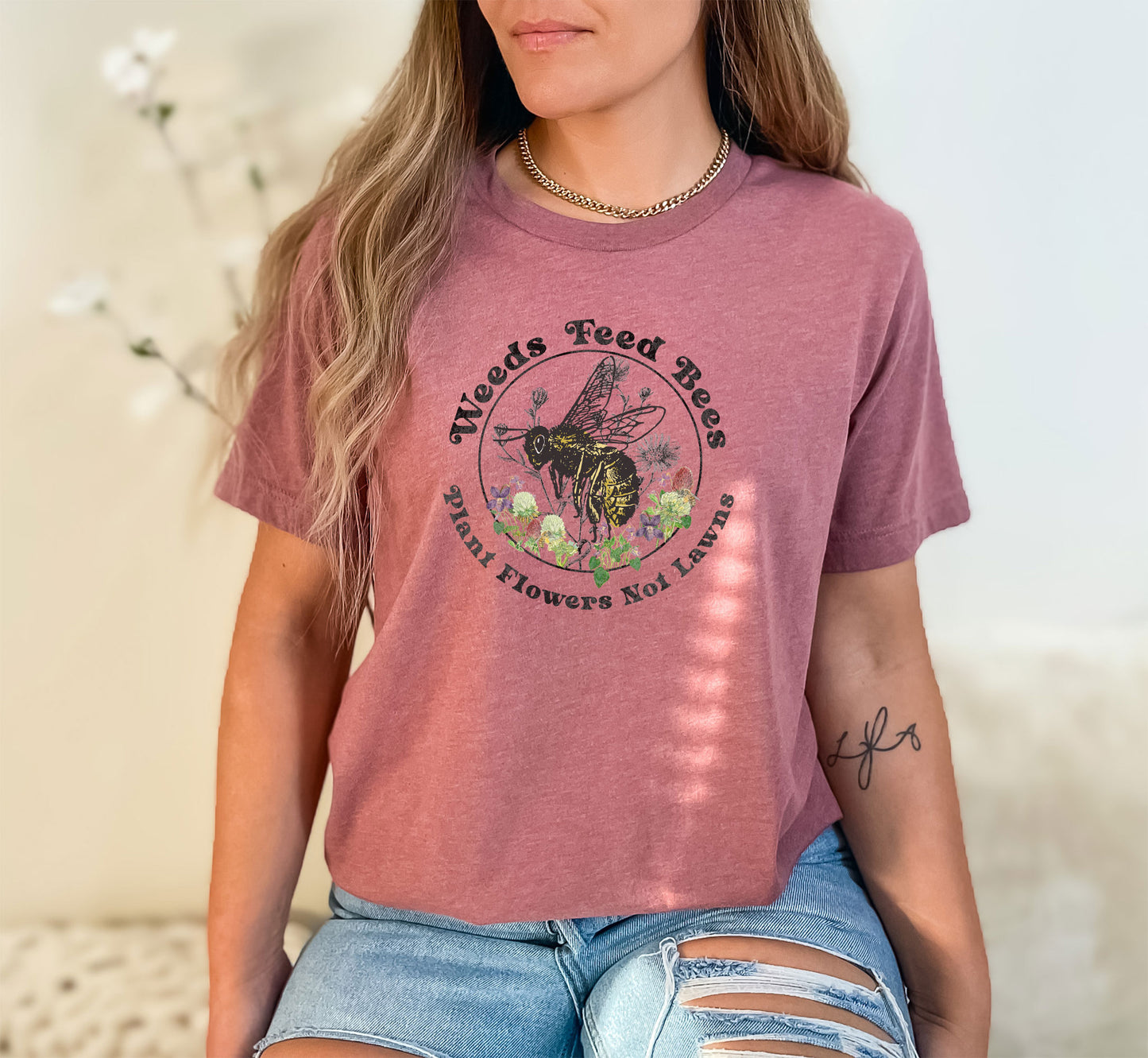 Weeds Feed Bees Pollinator Shirt, Save the Bees, Plant Native, Reduce Your Lawns, Conservation Save the Earth