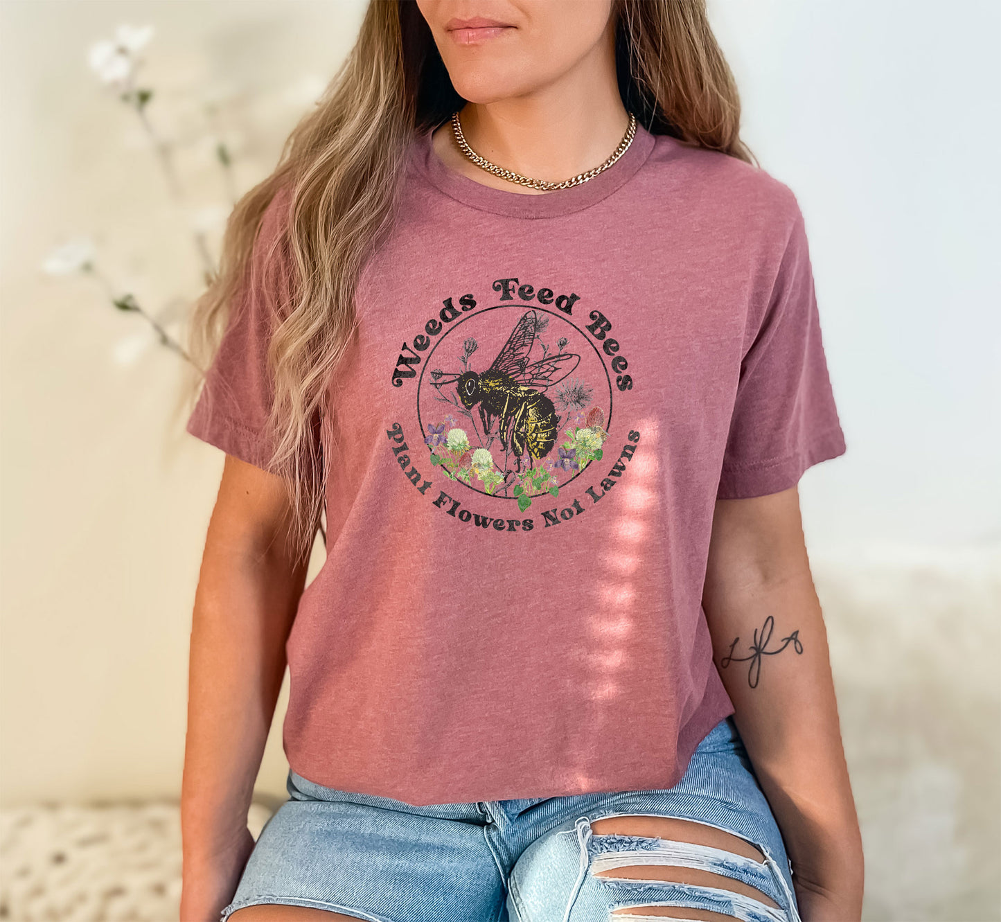 Weeds Feed Bees Pollinator Shirt, Save the Bees, Plant Native, Reduce Your Lawns, Conservation Save the Earth