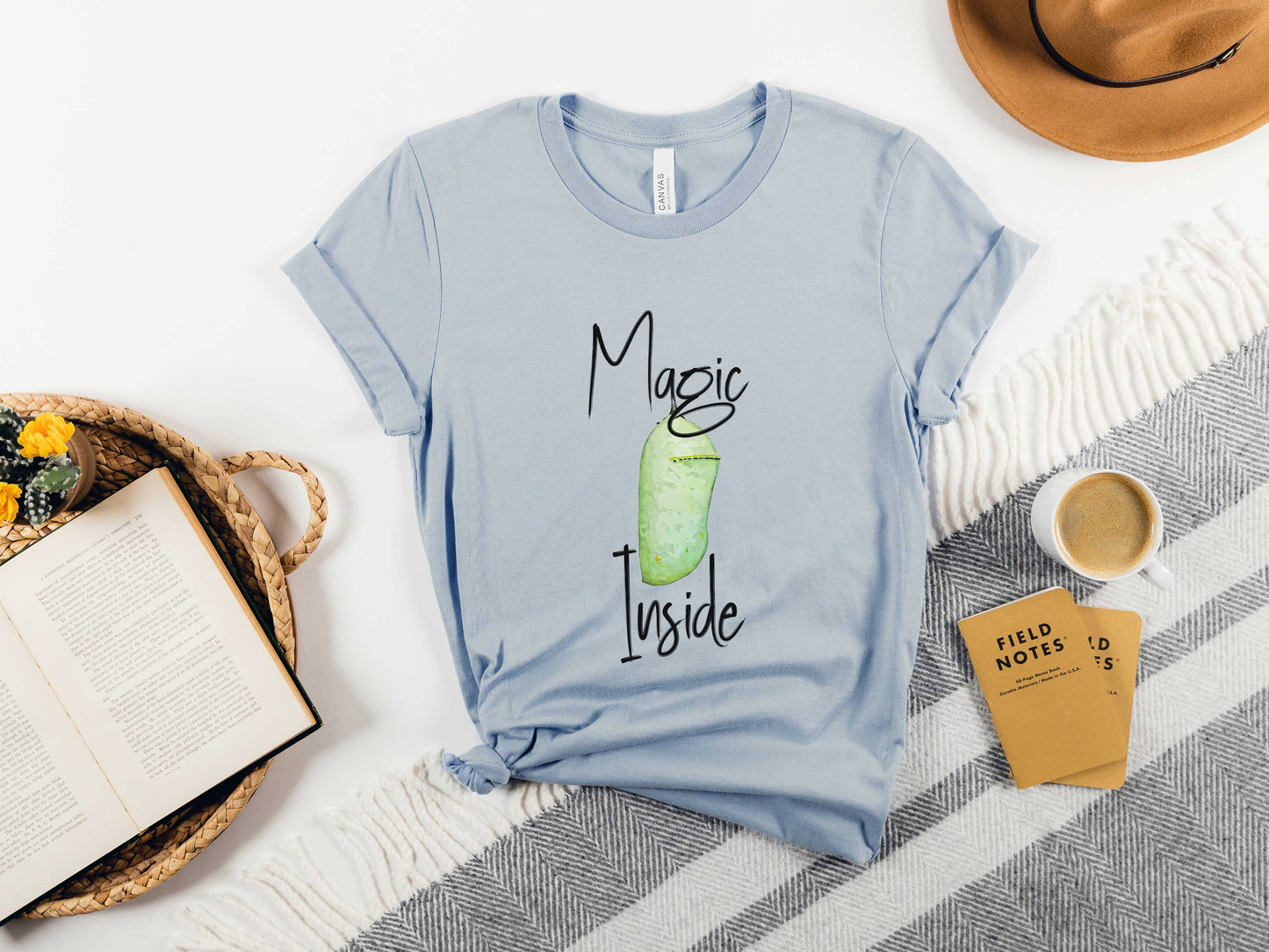 Magic Inside Unisex Jersey Short Sleeve Tee, Monarch butterfly, chrysalis, Nature lovers t shirt, Gardener's Gift, Environment