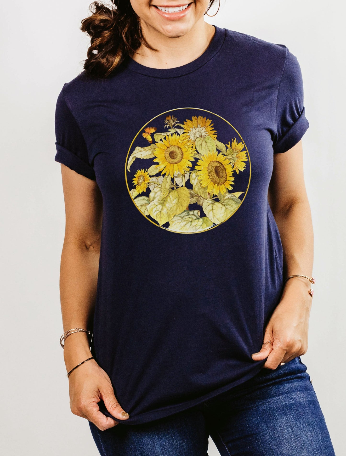 Women's gardening shirt, Butterfly shirt, Flowers and butterflies, Monarch butterfly, nature, butterfly garden