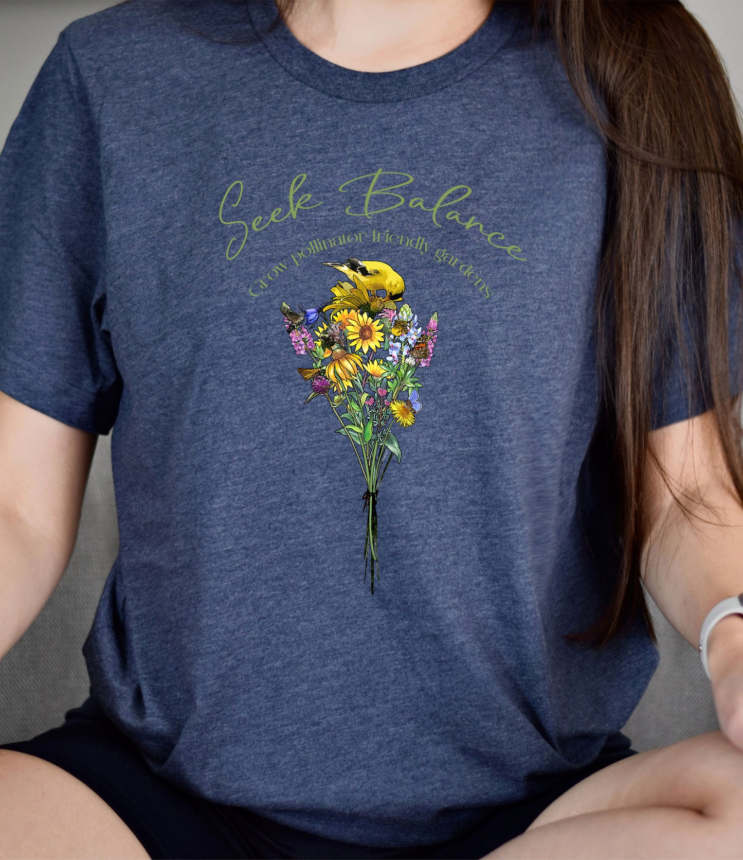 Friendly pollinators native plant short sleeve tee, gardener's gift, plant lover, save the bees, entomologist, ecology, conservation,