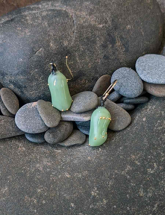 Monarch Chrysalis earrings - Ancient Child Studios