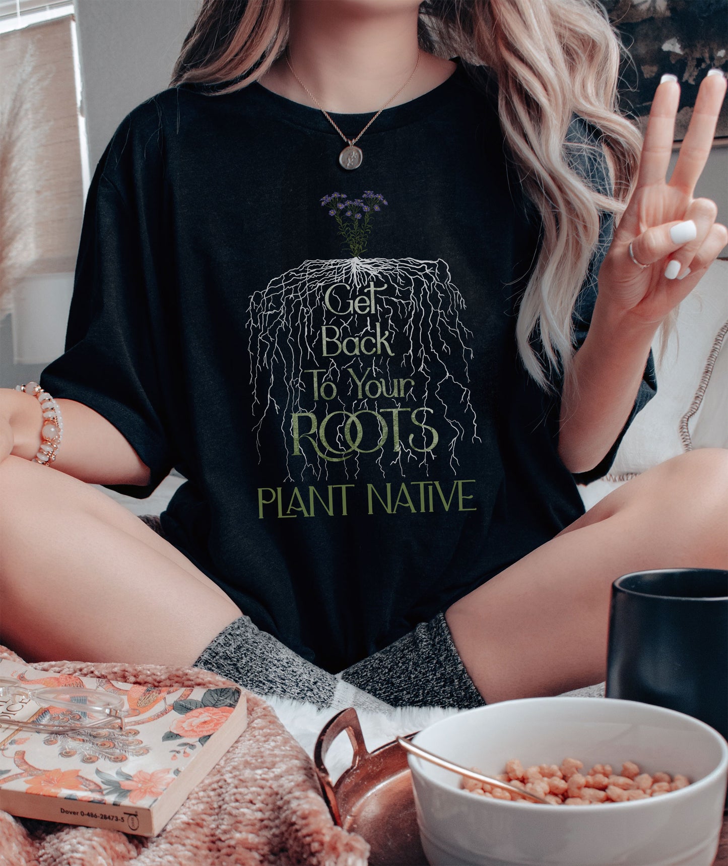 Plant Native, Get Back to Your Roots tee, Nature t-shirt for conservation, Environmental science gift for ecological teachers & gardeners.