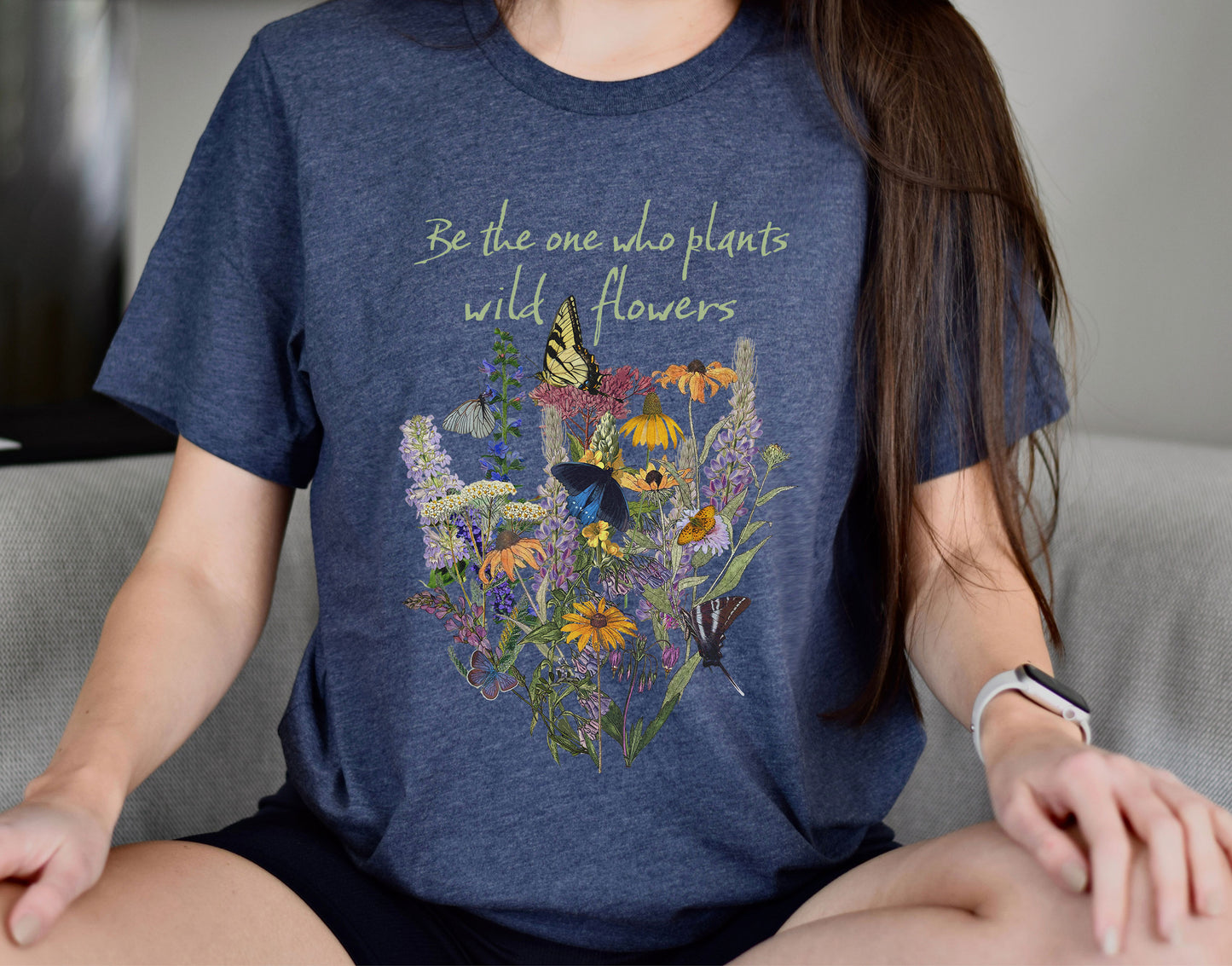 Naturalist Butterfly Garden tee shirt, Native Plants, Swallowtail, Ecology, Conservation, Positivity, Save the Bees, garden gift, NO AI!