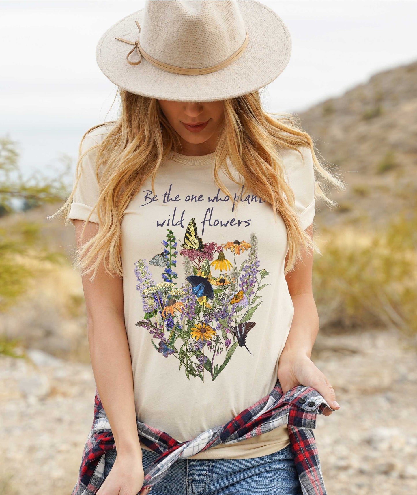 Naturalist Butterfly Garden tee shirt, Native Plants, Swallowtail, Ecology, Conservation, Positivity, Save the Bees, garden gift