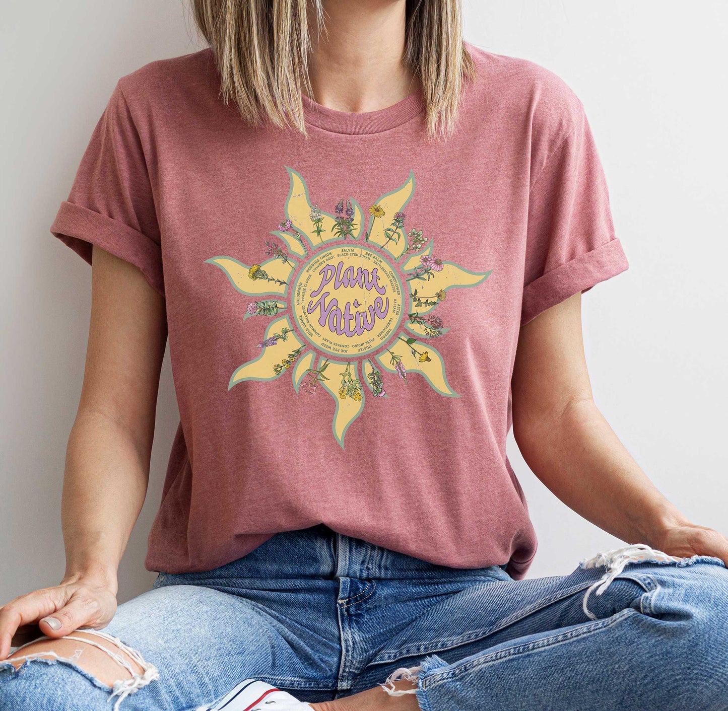 Sunny Plant Native shirt, Save Native Plants, Conservation, ecology, Nature Lover, Naturalist, Environment, Gardener gift, gift for Mom