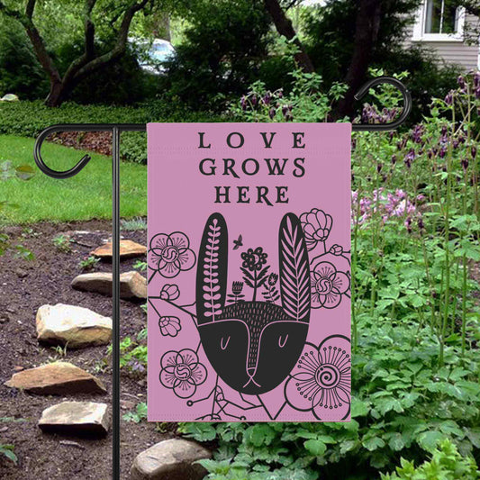 Love Grows Here Garden Flag Banner, Welcoming Yard Decor to Brighten Any Day. Human Rights Belong to Us All. Celebrate Nature & Equality
