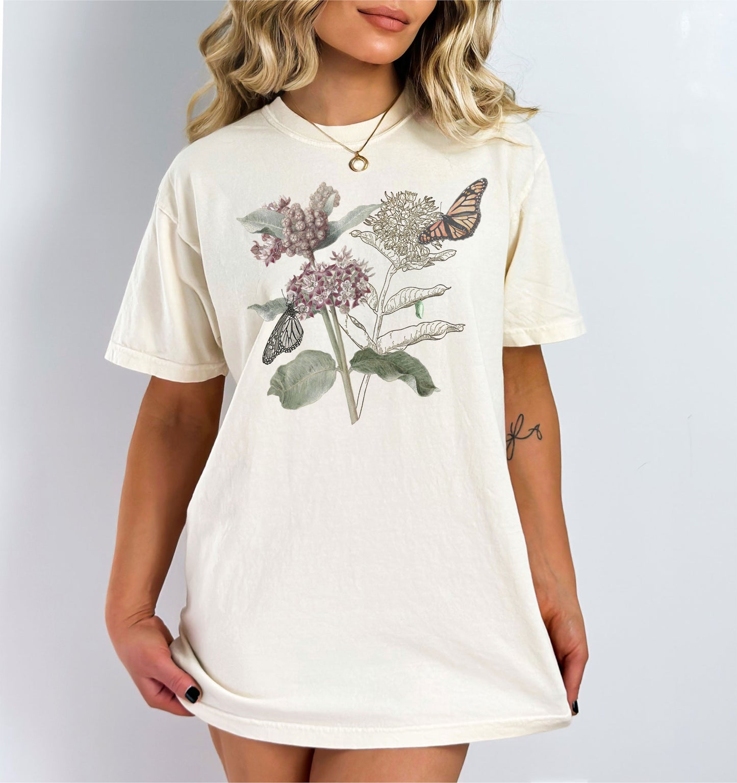 Save the Monarchs Milkweed shirt, Monarch butterfly chrysalis botanical tee gardening gift conservationist naturalist biologist t-shirt
