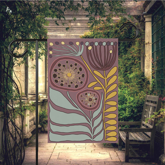 Modern Botanical House Banner,Modern Scandi Garden House Flag, Scandinavian Flower Market Gardener. Spring Yard Decor to Bring Some Elegant Aesthetic into the Home