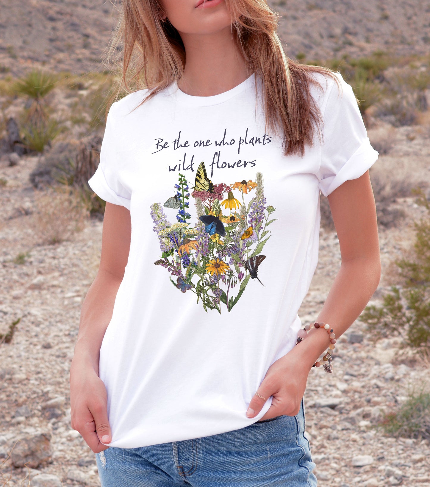 Naturalist Butterfly Garden tee shirt, Native Plants, Swallowtail, Ecology, Conservation, Positivity, Save the Bees, garden gift
