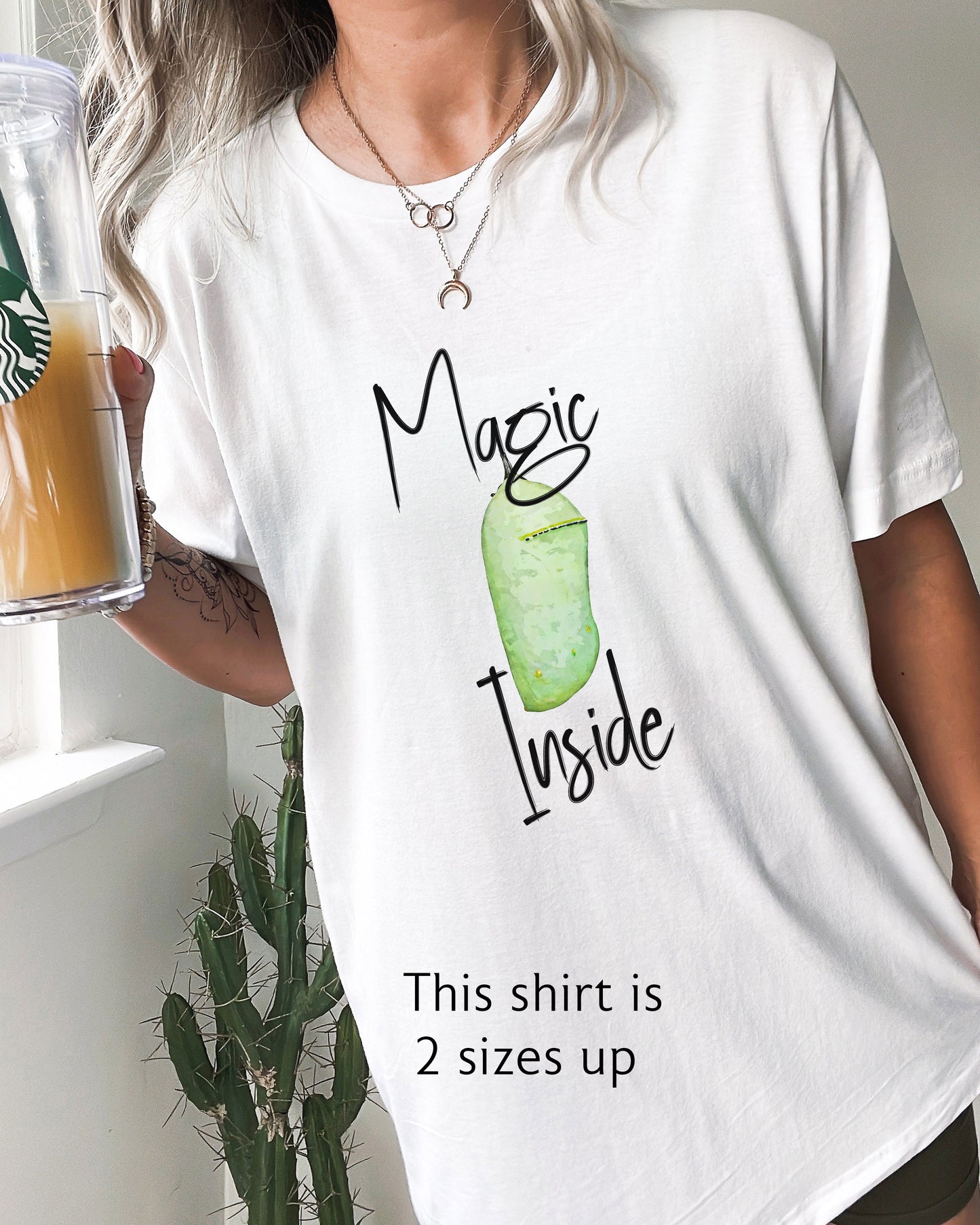 Magic Inside Unisex Jersey Short Sleeve Tee, Monarch butterfly, chrysalis, Nature lovers t shirt, Gardener's Gift, Environment