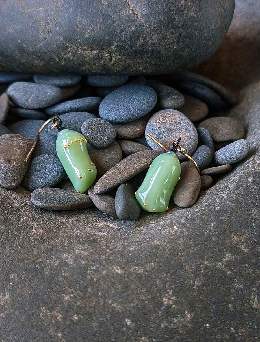 Monarch Chrysalis earrings - Ancient Child Studios