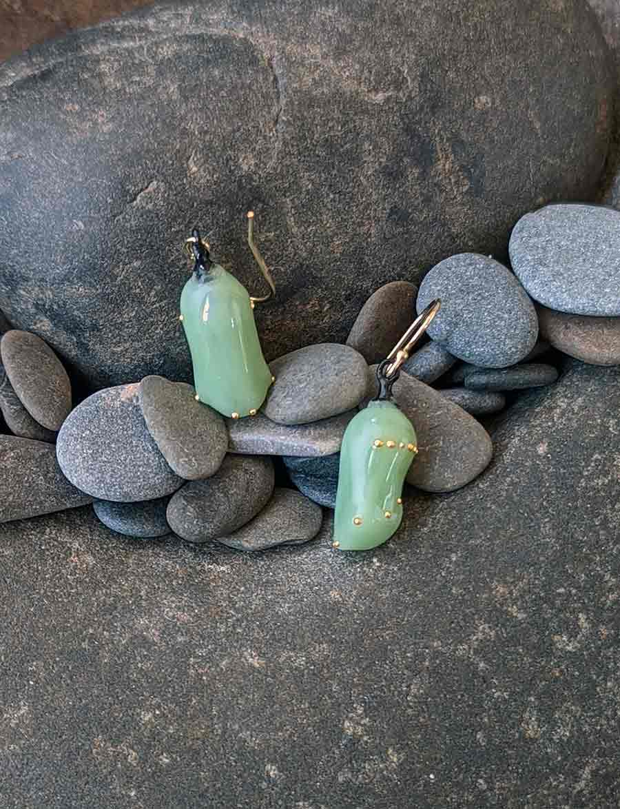 Monarch Chrysalis earrings - Ancient Child Studios