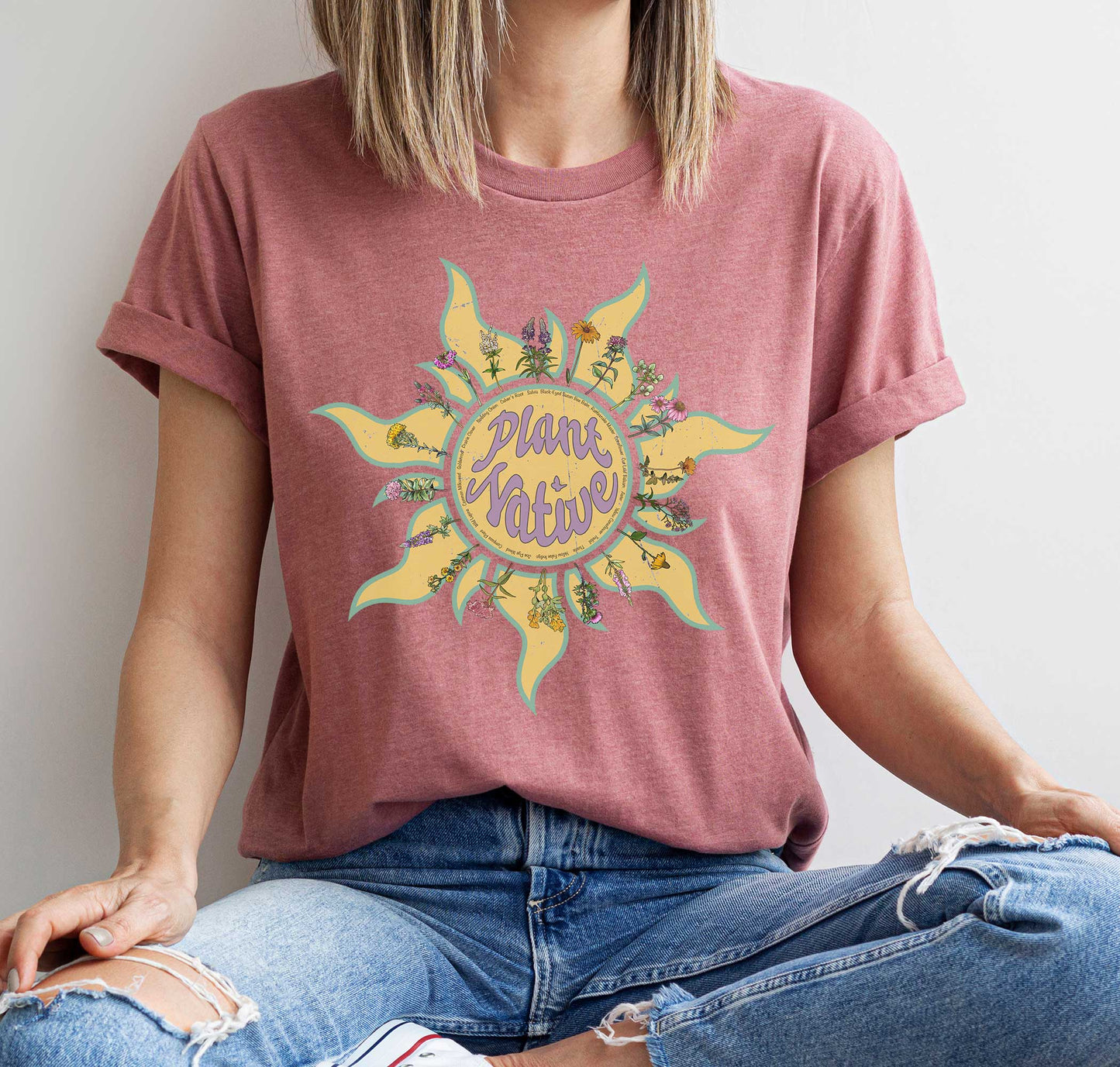 Sunny Plant Native shirt, Save Native Plants, Conservation, ecology, Nature Lover, Naturalist, Environment, Gardener gift, gift for Mom